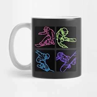 Neon Snowboarding Squares - Vibrate Colors Mug